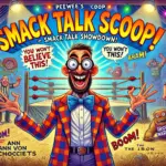 DALL·E 2024-10-27 18.18.23 - A fun and colorful comic-style banner for a wrestling newsletter titled 'PeeWee’s Scoop – Smack Talk Showdown!' featuring an animated, playful backgro