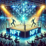 DALL·E 2024-11-15 08.17.49 - A vibrant and exciting banner image capturing the spirit of professional wrestling and NFT innovation. The scene features a wrestling ring in a futuri