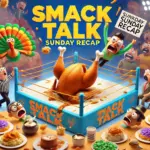 DALL·E 2024-12-01 18.57.21 - A lively and humorous claymation-style banner image depicting a chaotic Thanksgiving-themed wrestling scene. The center shows a claymation turkey wres