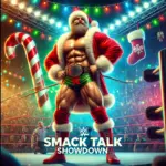 DALL·E 2024-12-02 18.34.32 - A realistic and vibrant banner image for a wrestling newsletter featuring Santa Claws, a professional wrestler styled as a muscular, imposing Santa wi