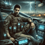 DALL·E 2025-03-20 23.39.39 - A gritty, cinematic illustration of a modern urban fantasy character named Max Gains. He is a rogue radio operator, mid-40s, rugged with short dark ha